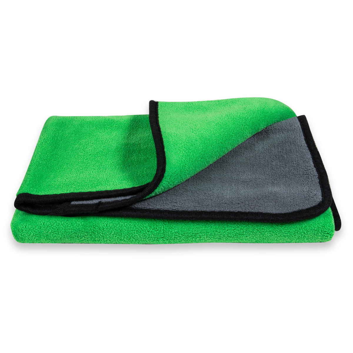 Jumbo Microfiber Drying Towel - Black/Green - 36x25